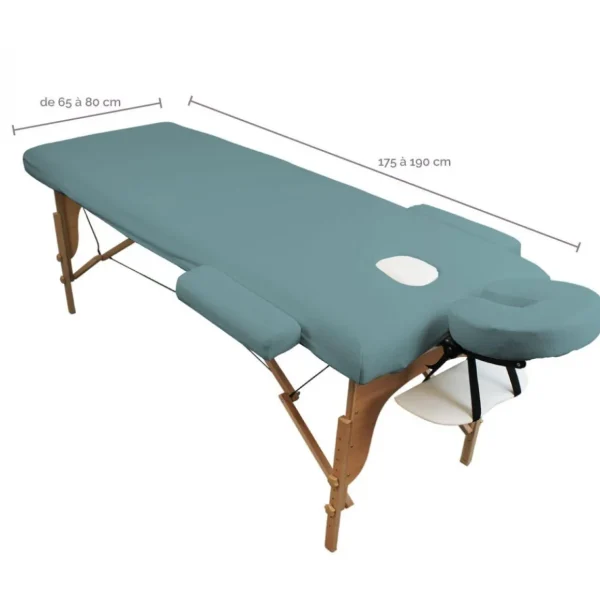 Kit complet de housses pour table de massage - Éponge - Bleu pastel