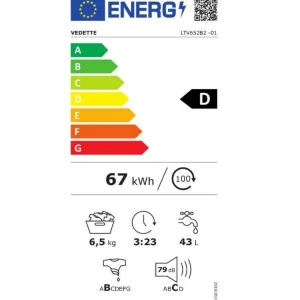 Lave-linge top 6.5kg 1200 tours/min - ltv652b2