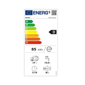 Lave-vaisselle 60cm 14 couverts 44db tout intégrable - bdj424lb