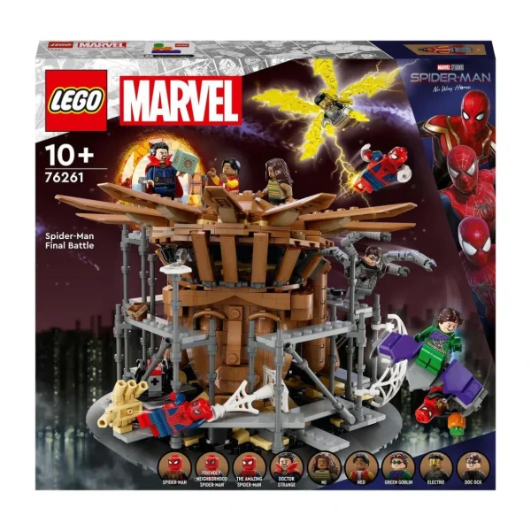 LEGO Marvel 76261 Le Combat Final de Spider-Man : No Way Home, Jouet avec 3 Peter Parkers, Bouffon Vert, Electro