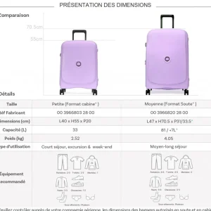 Lot 2 valises rigides Beaumont cabine 55cm et soute 71cm TSA