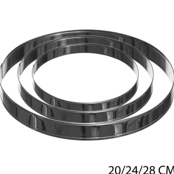 Lot de 3 cercles à tartes inox