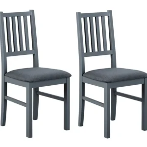 Lot de 2 chaises bois massif assise rembourée LUNA