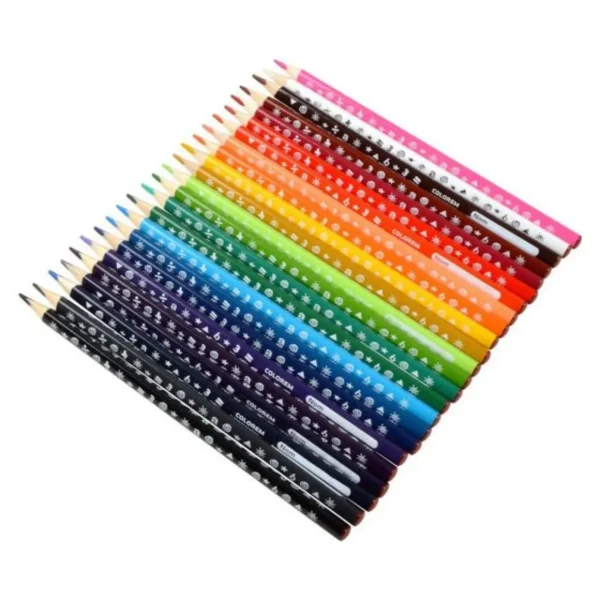 Lot de 24 Crayons de Couleurs Intenses Multicolore