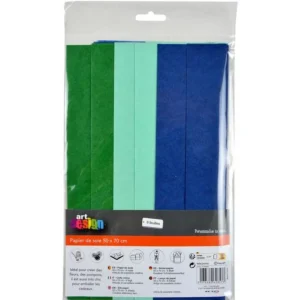 Lot de 6 Feuilles Papier de Soie Jardin d'Eden 50x70cm Multicolore