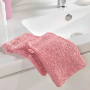 Lot de 2 Gants de Toilette Tendresse 15x21cm Bois de Rose