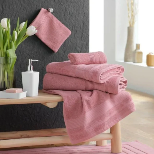Lot de 2 Gants de Toilette Tendresse 15x21cm Bois de Rose