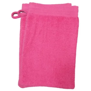 Lot de 2 gants de toilette unis en coton bouclé 360 gr/m2