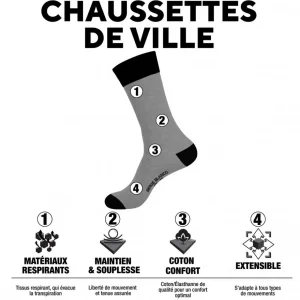 Lot de 6 Paires de Chaussettes de ville coton homme