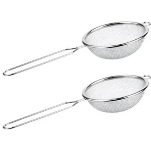 Lot de 2 Passoires à Manche Inox 28cm Argent