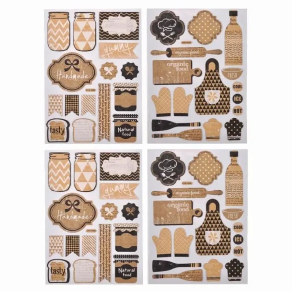 Lot de 2 Planches de Stickers Cuisine Naturel