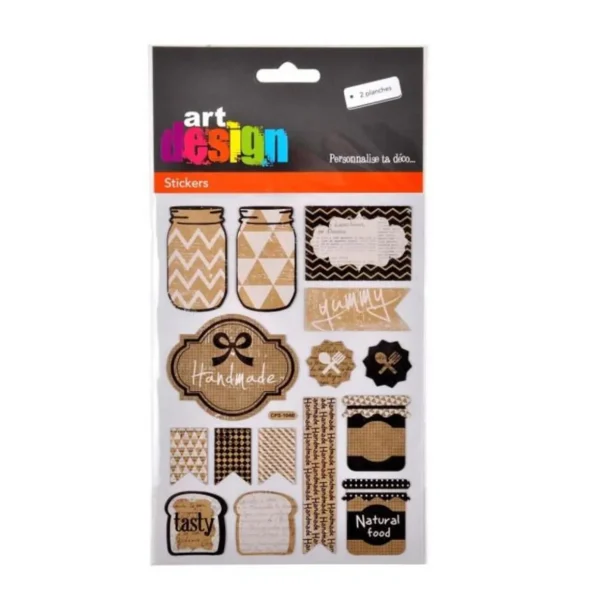 Lot de 2 Planches de Stickers Cuisine Naturel