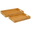 Lot de 2 Plateaux de Service Bambou 46cm Beige
