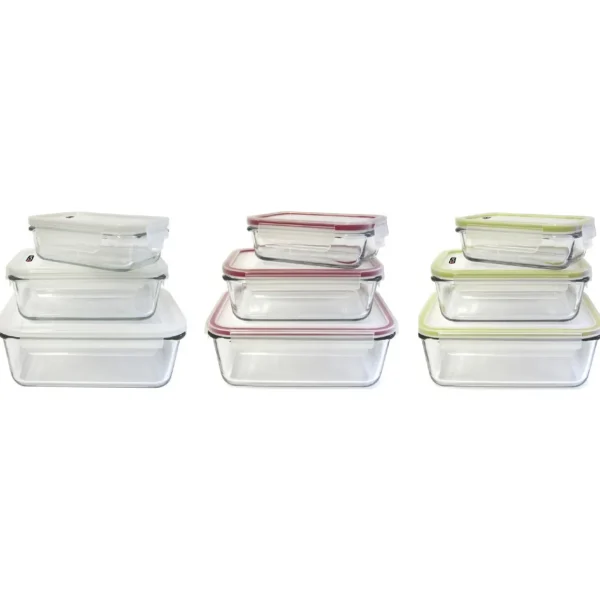 Lot de 3 plats à four en verre + couvercle hermétique