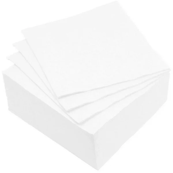 Lot de 40 Serviettes en Papier Cocktail 25x25cm Blanc