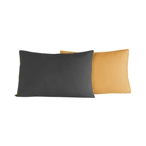 Lot de 2 taies d'oreiller bicolores en percale coton DOZMARY