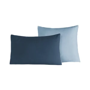 Lot de 2 taies d'oreiller bicolores en percale coton DOZMARY