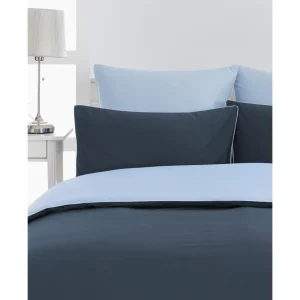 Lot de 2 taies d'oreiller bicolores en percale coton DOZMARY