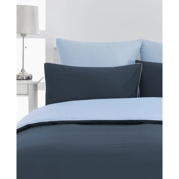 Lot de 2 taies d'oreiller bicolores en percale coton DOZMARY