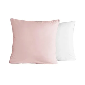 Lot de 2 taies d'oreiller bicolores en percale coton DOZMARY