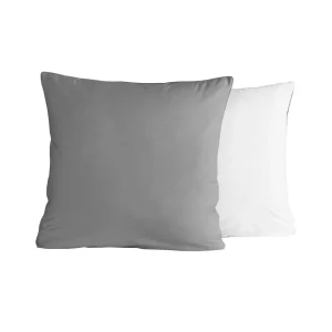 Lot de 2 taies d'oreiller bicolores en percale coton DOZMARY