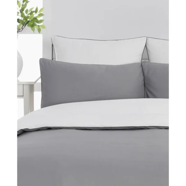 Lot de 2 taies d'oreiller bicolores en percale coton DOZMARY