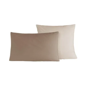 Lot de 2 taies d'oreiller bicolores en percale coton DOZMARY