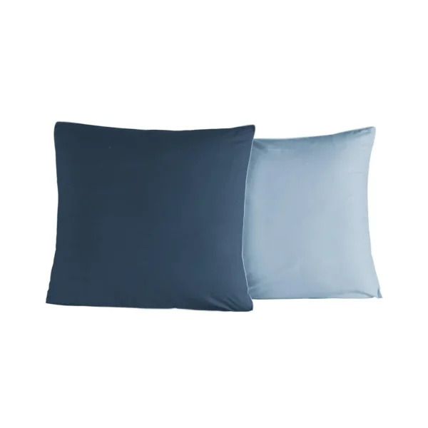 Lot de 2 taies d'oreiller bicolores en percale coton DOZMARY