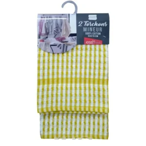 Lot de 2 Torchons de Cuisine Mineo 50x70cm Jaune