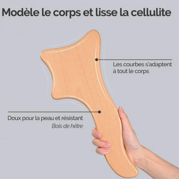 Masseur, spatule de madérothérapie en bois de hêtre, anti-cellulite