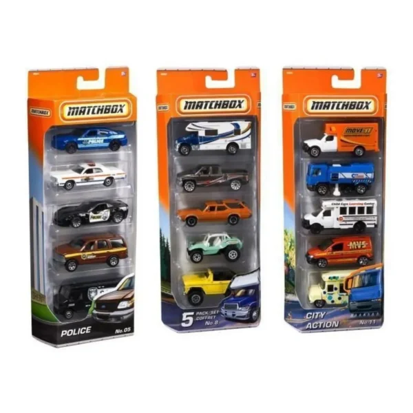 MATCHBOX Pack de 5 vehicules - C1817 - Petites Voitures - 3 ans et +