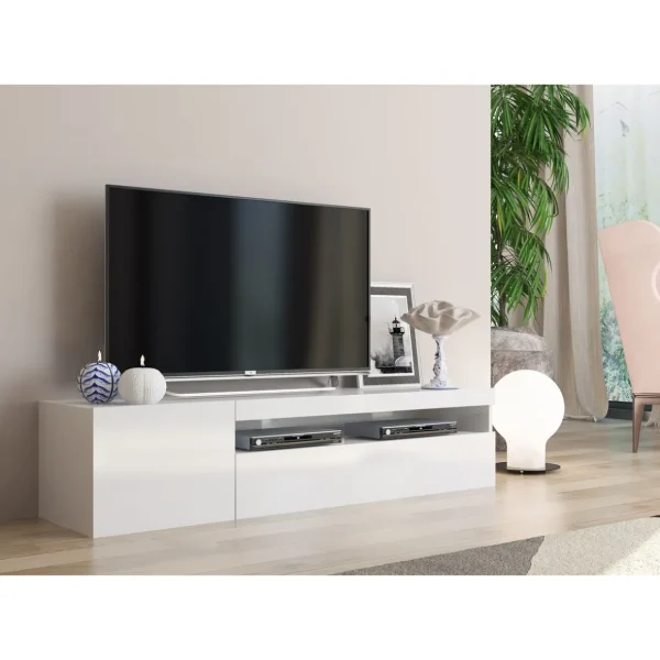 Meuble TV 150cm 2 portes 1 niche TECHNO