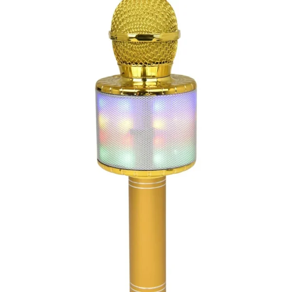 Micro Karaoké Bluetooth LED Q1191 - Gold