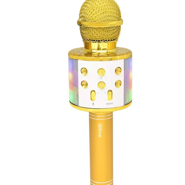 Micro Karaoké Bluetooth LED Q1191 - Gold