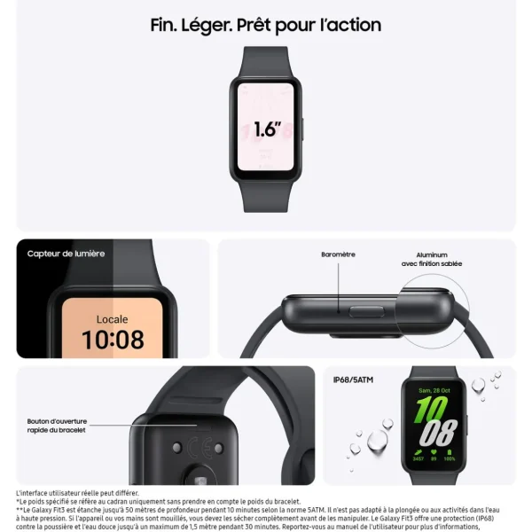 Montre connectée Galaxy Fit3 - Gris