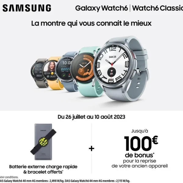 Montre connectée Galaxy Watch6 Classic BT Argent 47mm