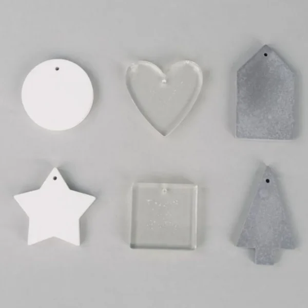 Moule en silicone 6 formes - maison, rond, carré, coeur, sapin, étoile