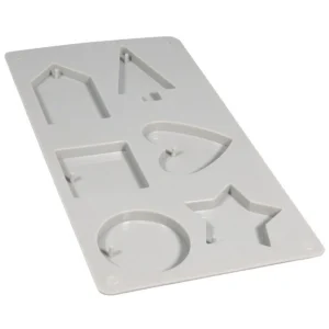Moule en silicone 6 formes - maison, rond, carré, coeur, sapin, étoile