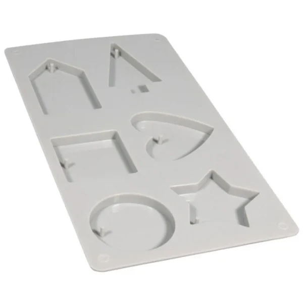 Moule en silicone 6 formes - maison, rond, carré, coeur, sapin, étoile