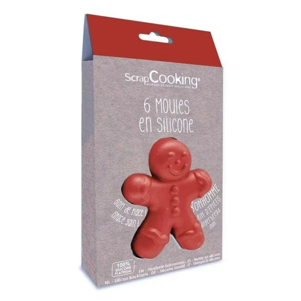 6 moules en silicone bonhomme en pain d'épices