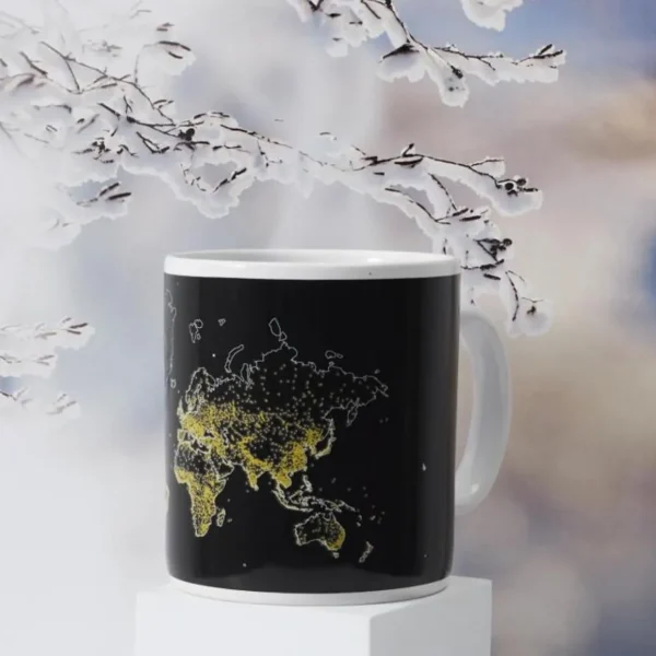 Mug Thermoréactif XXL Carte 80cl Noir