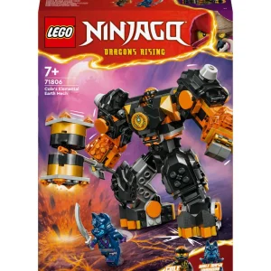 NINJAGO 71806 Le Robot Élémentaire de la Terre de Cole, Jouet avec 2 Personnages dont une Minifigurine Cole, Cadeau Ninja