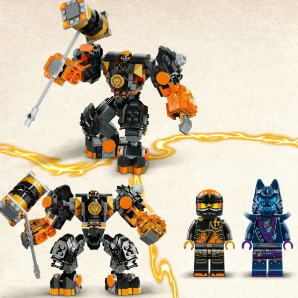 NINJAGO 71806 Le Robot Élémentaire de la Terre de Cole, Jouet avec 2 Personnages dont une Minifigurine Cole, Cadeau Ninja