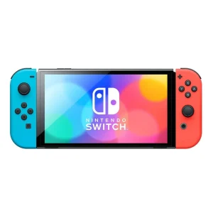 Nintendo Switch OLED avec station d'accueil et manettes Joy-Con bleu néon / rouge