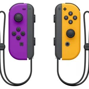 Paire De Manettes Joy-con Gauche Violet Néon & Droite Orange Néon Nintendo Switch