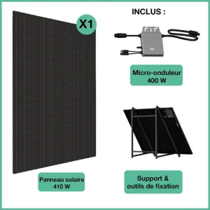 Panneau solaire Kit 410w+Micro-Onduleur 400w+support