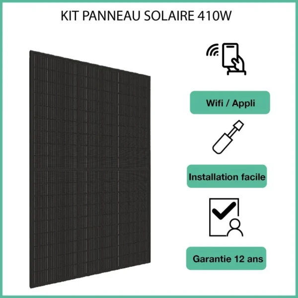 Panneau solaire Kit 410w+Micro-Onduleur 400w+support