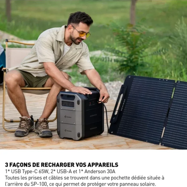 Panneau solaire portable 100W