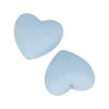 2 perles silicone coeur - 29 x 19 x 12 mm - bleu pastel