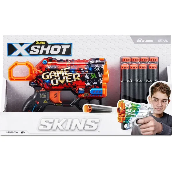 Pistolet Xshot Skins Menace 8 fléchettes